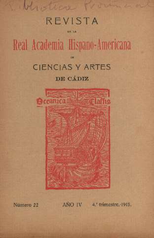 'Real Academia Hispano-Americana de Ciencias y Artes : revista ilustrada' - Número 22 - 1915 octubre 1