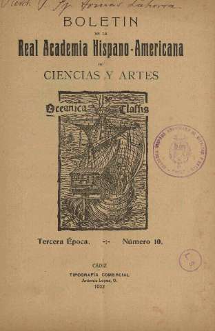 'Real Academia Hispano-Americana de Ciencias y Artes : revista ilustrada' - Número 10 - 1922 septiembre 30