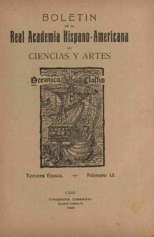 'Real Academia Hispano-Americana de Ciencias y Artes : revista ilustrada' - Número 13 - 1923 junio 30