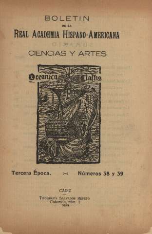 'Real Academia Hispano-Americana de Ciencias y Artes : revista ilustrada' - Números 38 y 39 - 1929 diciembre 31