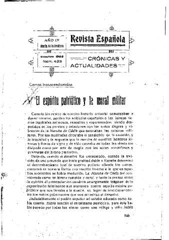 'Revista española' - Año IX Número 423 - 1922 octubre 1