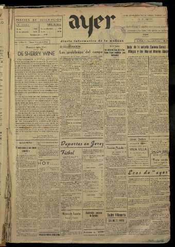 'Ayer : diario informativo de la mañana' - Año I Número 15 - 1936 julio 17