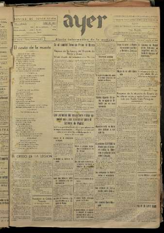 'Ayer : diario informativo de la mañana' - Año I Número 26 - 1936 agosto 7