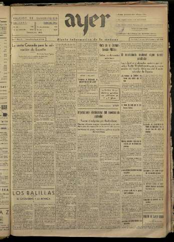 'Ayer : diario informativo de la mañana' - Año I Número 37 - 1936 agosto 20