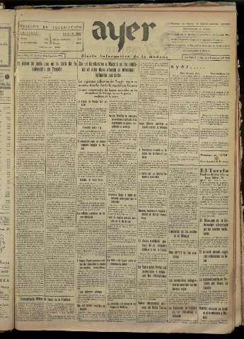 'Ayer : diario informativo de la mañana' - Año I Número 46 - 1936 agosto 30