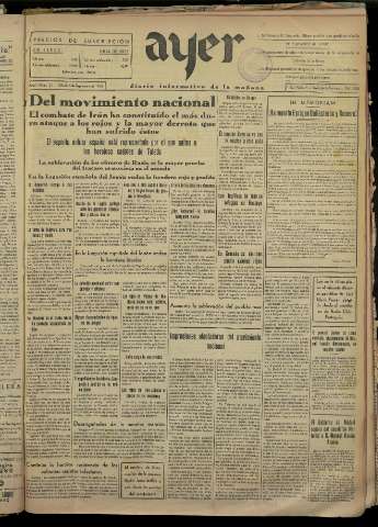 'Ayer : diario informativo de la mañana' - Año I Número 51 - 1936 septiembre 5