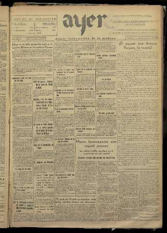 'Ayer : diario informativo de la mañana' - Año I Número 77 - 1936 octubre 6