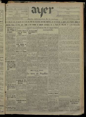 'Ayer : diario informativo de la mañana' - Año I Número 83 - 1936 octubre 13
