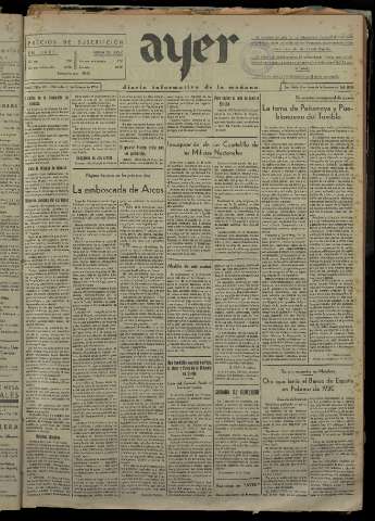 'Ayer : diario informativo de la mañana' - Año I Número 90 - 1936 octubre 21