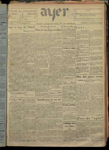 'Ayer : diario informativo de la mañana' - Año I Número 101 - 1936 noviembre 3
