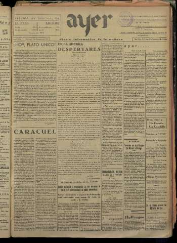 'Ayer : diario informativo de la mañana' - Año I Número 112 - 1936 noviembre 15
