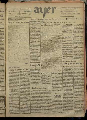 'Ayer : diario informativo de la mañana' - Año I Número 116 - 1936 noviembre 20