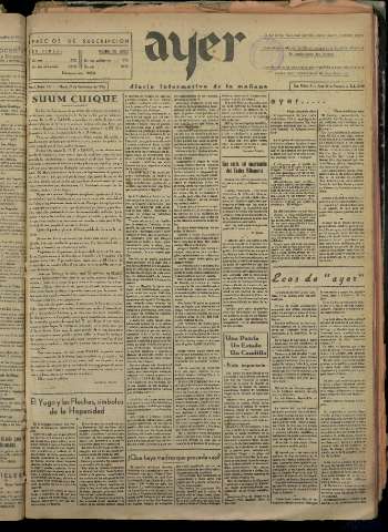 'Ayer : diario informativo de la mañana' - Año I Número 117 - 1936 noviembre 21