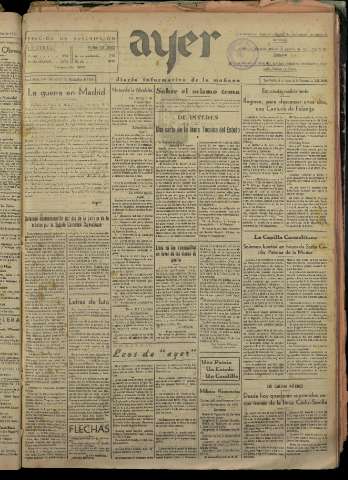 'Ayer : diario informativo de la mañana' - Año I Número 119 - 1936 noviembre 24