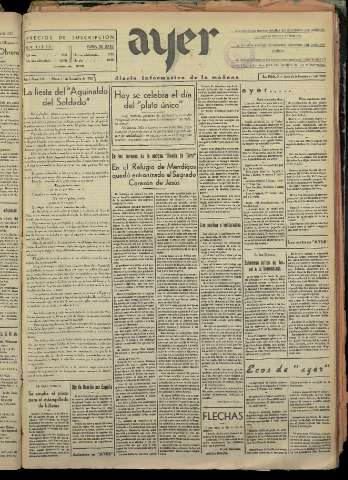'Ayer : diario informativo de la mañana' - Año I Número 125 - 1936 diciembre 1