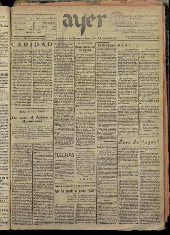 'Ayer : diario informativo de la mañana' - Año I Número 126 - 1936 diciembre 2