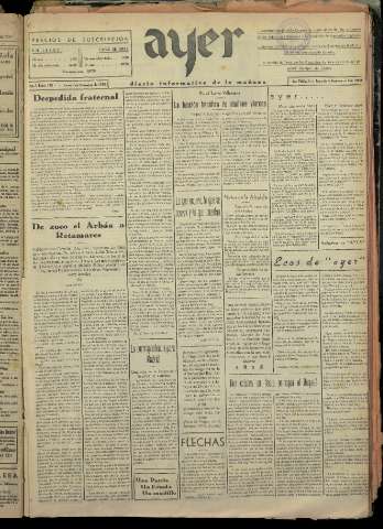 'Ayer : diario informativo de la mañana' - Año I Número 127 - 1936 diciembre 3