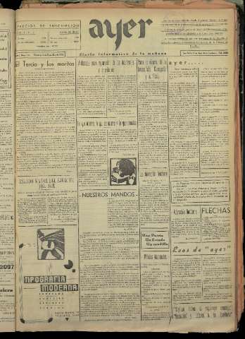'Ayer : diario informativo de la mañana' - Año I Número 130 - 1936 diciembre 6