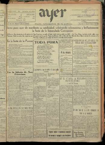 'Ayer : diario informativo de la mañana' - Año I Número 132 - 1936 diciembre 9