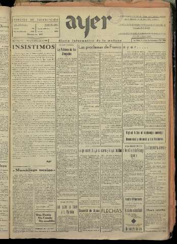 'Ayer : diario informativo de la mañana' - Año I Número 137 - 1936 diciembre 15