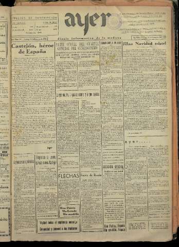 'Ayer : diario informativo de la mañana' - Año I Número 142 - 1936 diciembre 20