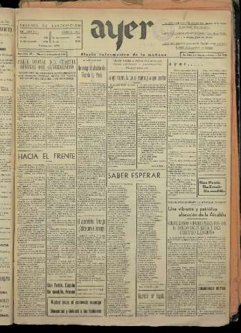 'Ayer : diario informativo de la mañana' - Año I Número 146 - 1936 diciembre 25