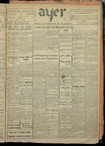'Ayer : diario informativo de la mañana' - Año I Número 149 - 1936 diciembre 30