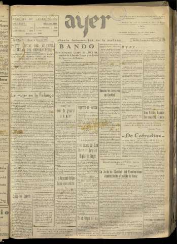 'Ayer : diario informativo de la mañana' - Año II Número 178 - 1937 febrero 2