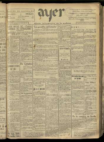'Ayer : diario informativo de la mañana' - Año II Número 191 - 1937 febrero 17