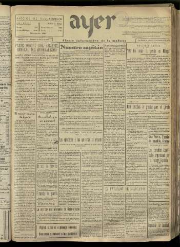 'Ayer : diario informativo de la mañana' - Año II Número 205 - 1937 marzo 5
