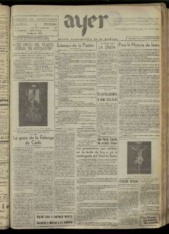 'Ayer : diario informativo de la mañana' - Año II Número 222 - 1937 marzo 25