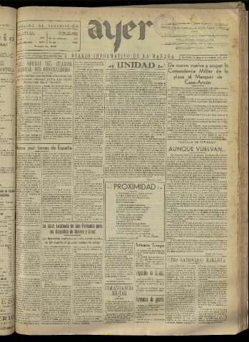 'Ayer : diario informativo de la mañana' - Año II Número 248 - 1937 abril 25