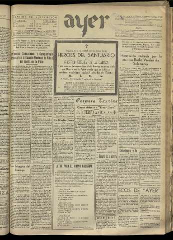 'Ayer : diario informativo de la mañana' - Año II Número 270 - 1937 mayo 21