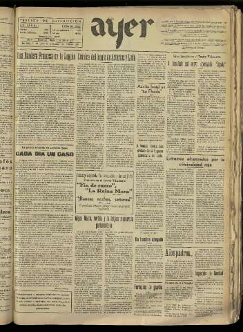 'Ayer : diario informativo de la mañana' - Año II Número 308 - 1937 julio 6