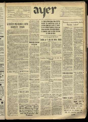 'Ayer : diario informativo de la mañana' - Año II Número 347 - 1937 agosto 20