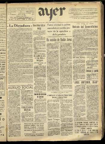 'Ayer : diario informativo de la mañana' - Año II Número 367 - 1937 septiembre 12