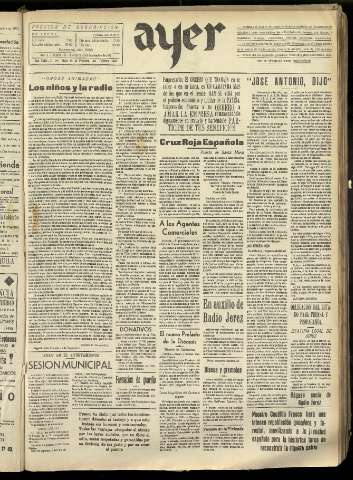 'Ayer : diario informativo de la mañana' - Año II Número 369 - 1937 septiembre 15