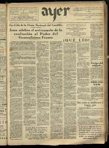 'Ayer : diario informativo de la mañana' - Año II Número 384 - 1937 octubre 2