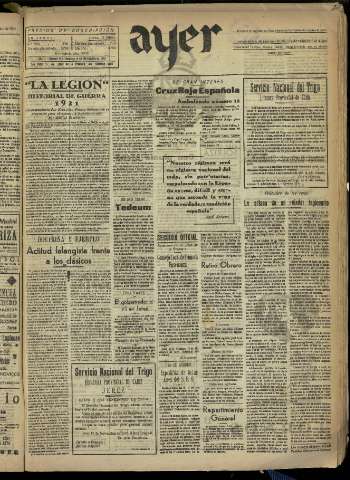 'Ayer : diario informativo de la mañana' - Año II Número 421 - 1937 noviembre 14