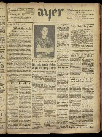'Ayer : diario informativo de la mañana' - Año III Número 492 - 1938 febrero 5