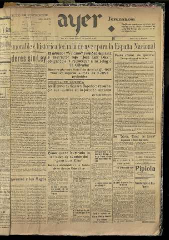 'Ayer : diario informativo de la mañana' - Año III Número 770 - 1938 diciembre 31