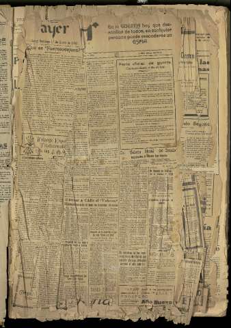 'Ayer : diario informativo de la mañana' - Año IV Número 771 - 1939 enero 1