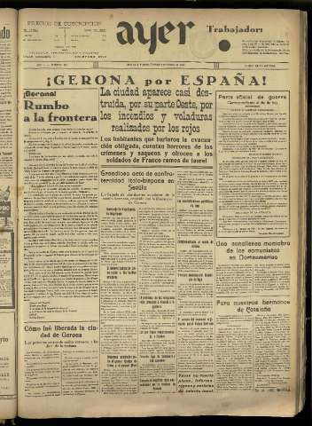 'Ayer : diario informativo de la mañana' - Año IV Número 801 - 1939 febrero 5