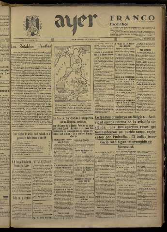 'Ayer : diario informativo de la mañana' - Año V Número 1096 - 1940 enero 18