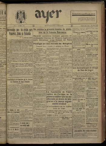 'Ayer : diario informativo de la mañana' - Año V Número 1110 - 1940 febrero 3