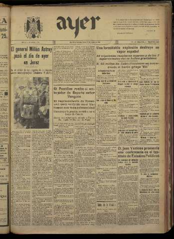 'Ayer : diario informativo de la mañana' - Año V Número 1124 - 1940 febrero 20