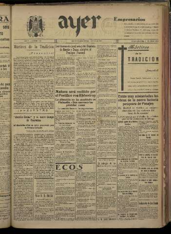 'Ayer : diario informativo de la mañana' - Año V Número 1141 - 1940 marzo 10