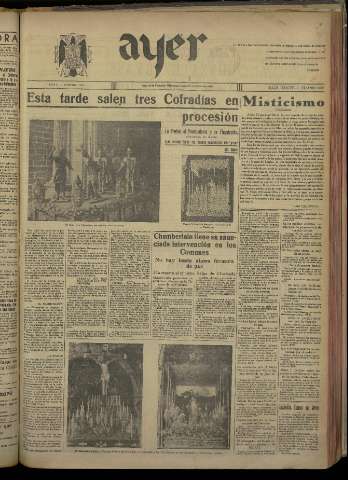 'Ayer : diario informativo de la mañana' - Año V Número 1149 - 1940 marzo 20