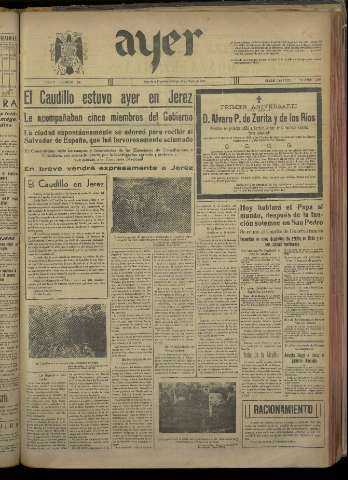 'Ayer : diario informativo de la mañana' - Año V Número 1151 - 1940 marzo 24
