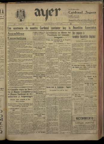 'Ayer : diario informativo de la mañana' - Año V Número 1153 - 1940 marzo 27